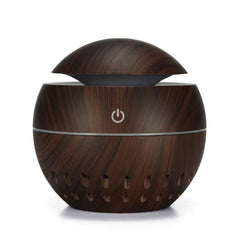 Sky Blue Wood Grain Aromatherapy Humidifier with Remote Control and Seven Color LED Light