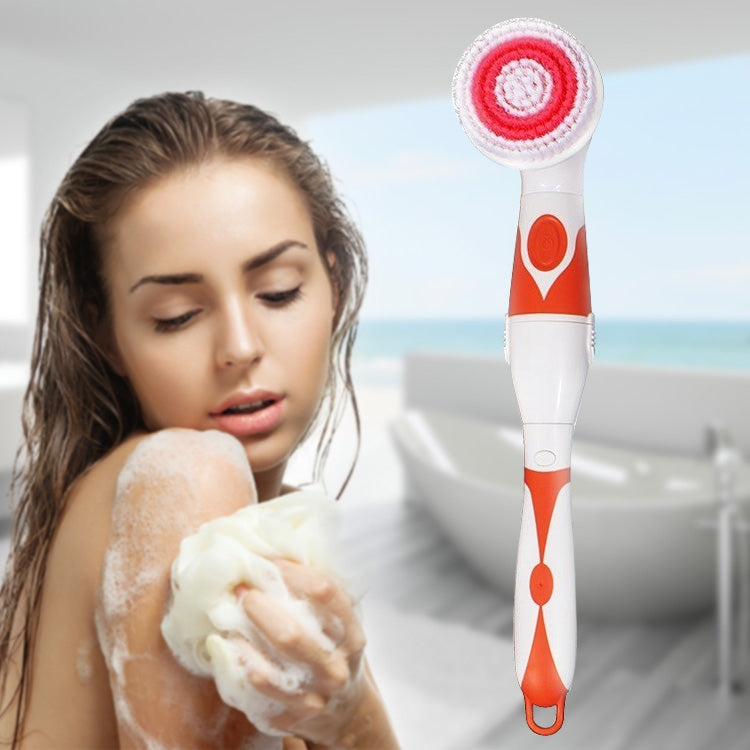 Multi-function Electric Waterproof Bath Cleansing Brush Long-handled Massage Brush, with 4 Brush Heads