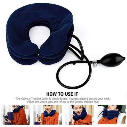 Full Cashmere Cervical Traction Instrument For Neck Relief Black