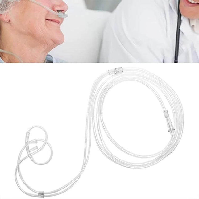 Household Disposable Double-Hole Nasal Oxygen Tube 2m polymer single-use tubing for home oxygen therapy, compatible with most generators and ventilators