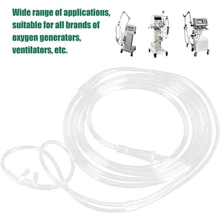 Household Disposable Double-Hole Nasal Oxygen Tube 2m clear polymer single-use tubing for home oxygen generators and ventilators