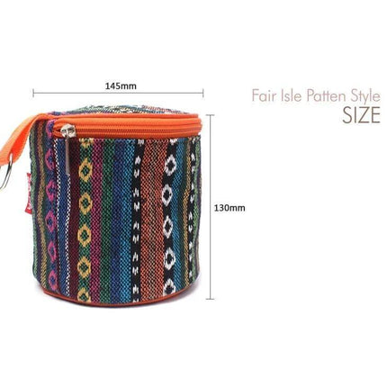 Ethnic Style Cloth Tissue Case 14.5 x 13 cm For Camping And Home Use - fair isle patterned polyester tissue pouch with zipper and keyring