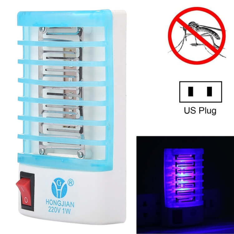 4-LED Blue Light Mosquito Repellent Night Lamp with US Plug, 1W Power Efficiency