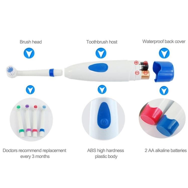 Dual-Action Waterproof Electric Toothbrush Set with 4 Replacement Heads & Charging Base, 8500 RPM