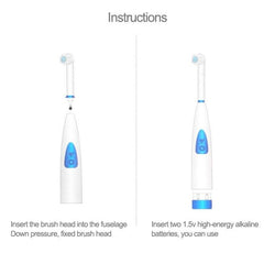 Dual-Action Waterproof Electric Toothbrush Set with 4 Replacement Heads & Charging Base, 8500 RPM