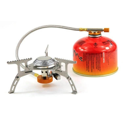 Outdoor Camping Stove For Portable BBQ Cooking Foldable - compact foldable 3500W backpacking gas stove with canister