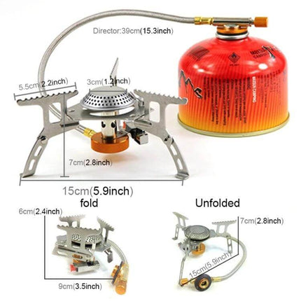 Outdoor Camping Stove For Portable BBQ Cooking Foldable compact foldable 3500W backpacking stove with gas canister and low-profile stable legs