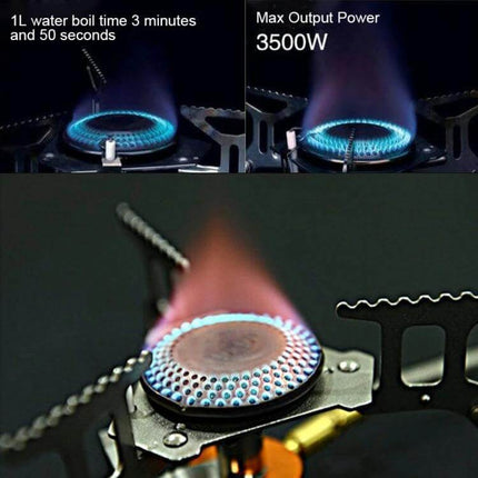 Outdoor Camping Stove For Portable BBQ Cooking Foldable - 3500W compact foldable stove boiling 1L in ~3m50s, low-profile portable camping burner