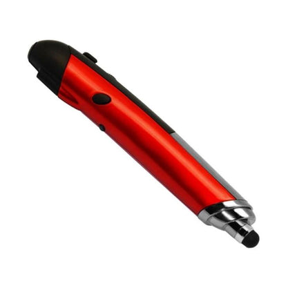 Pen-Style Wireless Handheld Mouse for Presentations and Meetings in red with buttons and stylus tip for slide control