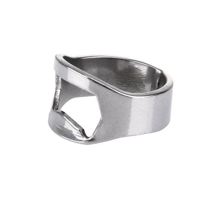 Ring Style Metal Bottle and Can Opener Set, 10 Pieces stainless steel ring-style bottle and can opener shown on white background