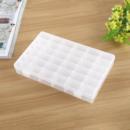 Plastic Jewelry Organizer Box With Removable Grid For Earrings clear 24-compartment PP/PS plastic storage box for earrings rings and small parts
