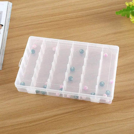 Plastic Jewelry Organizer Box With Removable Grid For Earrings, clear PP/PS storage with multiple compartments for beads, earrings and small parts