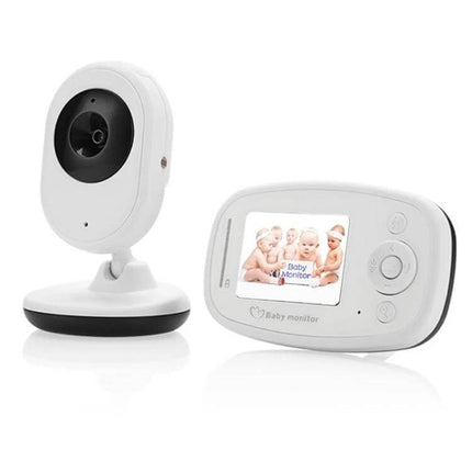 Wireless Baby Monitor with Night Vision for Secure Infant Monitoring - white camera and 2.4-inch LCD parent unit with two-way audio and temperature detection