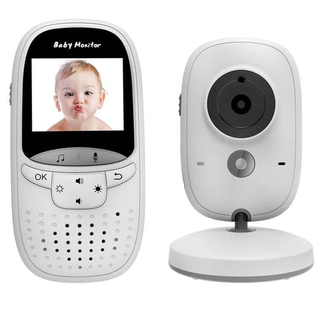 Wireless Baby Monitor with Two-Way Talk and Night Vision showing handheld parent unit and camera with baby on screen