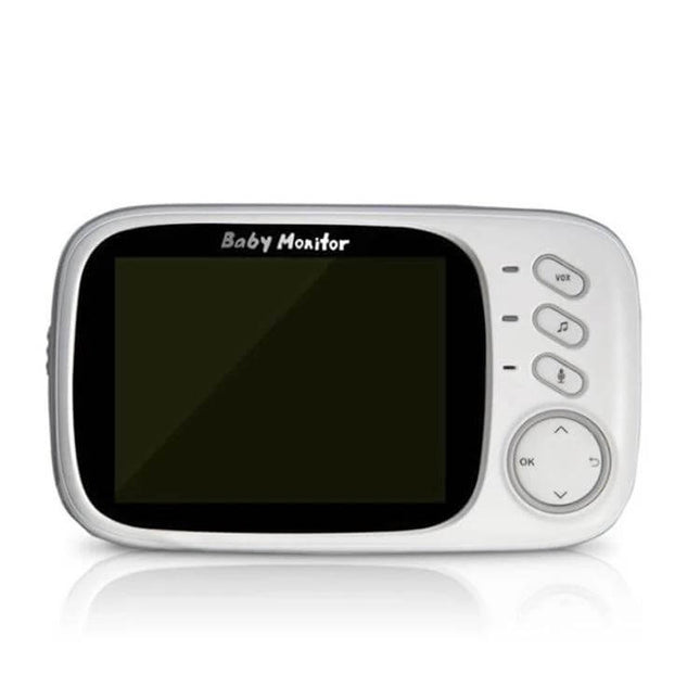 Wireless Baby Monitor with Night Vision and Two-Way Communication - compact white parent unit with LCD screen and controls