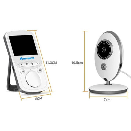 Wireless Baby Monitor with Two-Way Talk and Night Vision for Baby Monitoring showing parent display and camera with dimensions