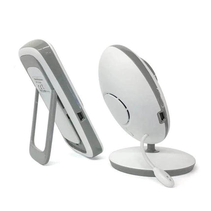Wireless Baby Monitor with Two-Way Talk and Night Vision for Baby Monitoring - compact white parent and baby unit showing stand and camera