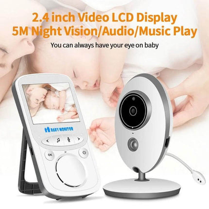 Wireless Baby Monitor with Two-Way Talk and Night Vision for Baby Monitoring showing parent monitor unit and camera with night vision display