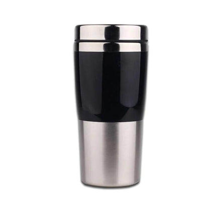 Double Insulated 430ml Stainless Steel Car Mug For Everyday Use - black and silver travel mug with leak‑resistant lid, 430 ml capacity, 17.9 cm height