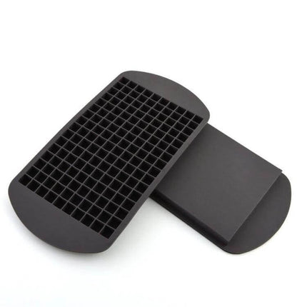 1cm Cube Durable Silicone Ice Tray for Everyday Use - black flexible tray with 1cm square cavities for cocktails, iced coffee, chocolates and quick-freeze cubes