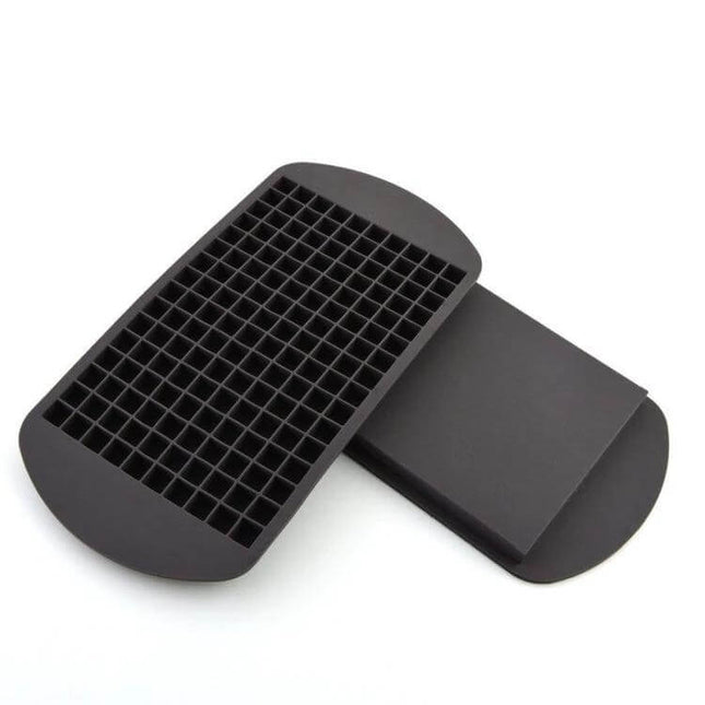 1cm Cube Durable Silicone Ice Tray for Everyday Use - black flexible tray with 1cm square cavities for cocktails, iced coffee, chocolates and quick-freeze cubes