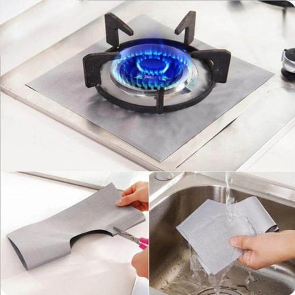 Stovetop Protective Cleaning Pad 27x27cm Ultra Thin reusable fiber pad protecting gas stove, cut-to-fit, washable and non-toxic