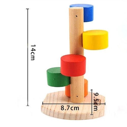 Colorful Wooden Ladder Toy for Small Pets in Daily Cages - natural wooden climbing ladder for hamsters and gerbils, 14cm