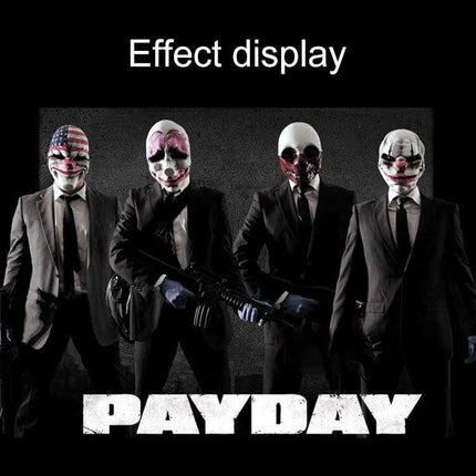 Halloween Mask US Flag Pattern For Halloween Parties on PVC horror-style mask worn by suited figures for parties and cosplay