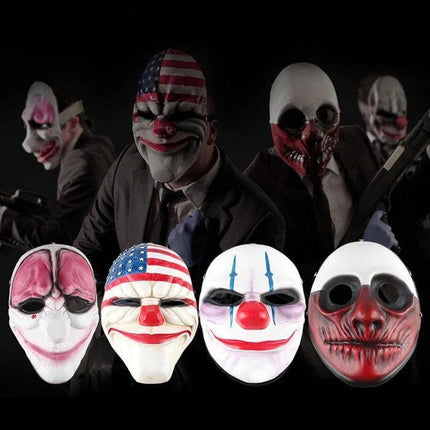 Halloween Mask US Flag Pattern For Halloween Parties - PVC clown mask with bold American flag design, eerie lifelike look for parties and cosplay