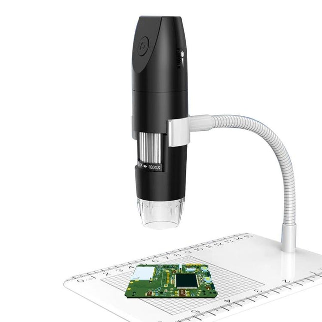 Adjustable Wireless USB Digital Microscope for Detailed Inspection viewing circuit board with flexible stand and manual focus