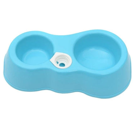 Convenient Double Bowl Set for Everyday Pet Meals at Home - blue dual food and water pet bowl with bottle attachment, hands-free hydration