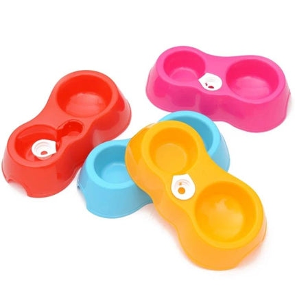 Convenient Double Bowl Set for Everyday Pet Meals at Home - colorful plastic dual food and water bowls with bottle attachment