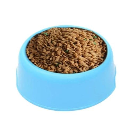 Simple Pet Bowl for Everyday Cat and Dog Feeding - blue PP bowl filled with dry kibble for easy, spill-reducing mealtimes