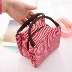 Stylish Insulated Lunch Tote Bag with Double Handles for Food Storage and Preservation, Size: 23x17x15cm