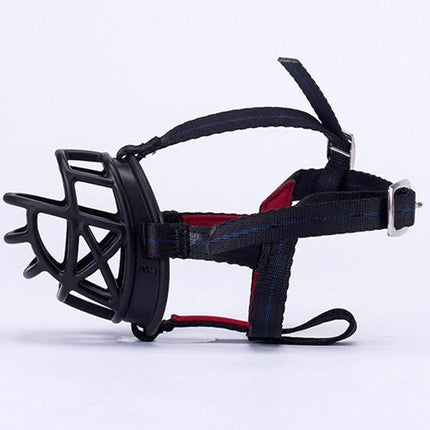 A Practical Dog Muzzle for Daily Walks and Home Behavior - black breathable basket muzzle with adjustable straps for comfortable control