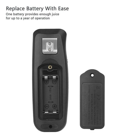 BSIDE Handheld Digital Multimeter for Electrical Testing and Measurement showing open battery compartment and removable back cover for easy replacement