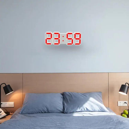 3D LED Digital Wall Alarm Clock With 12/24 Display