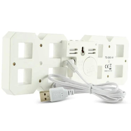 3D LED Digital Wall Alarm Clock With 12/24 Display