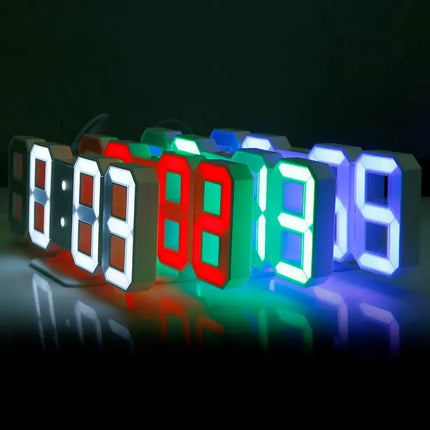 3D LED Digital Wall Alarm Clock With 12/24 Display