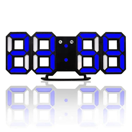 3D LED Digital Wall Alarm Clock With Snooze, 12/24 Hours