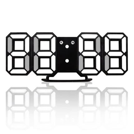 3D LED Digital Wall Alarm Clock With Snooze, 12/24 Hours