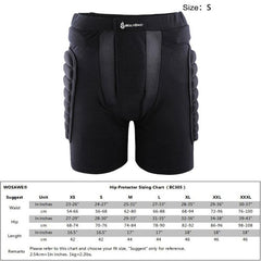 WOLFBIKE Protective Hip Padded Shorts for Adults - Ideal for Skiing, Snowboarding, and Skating, Size S