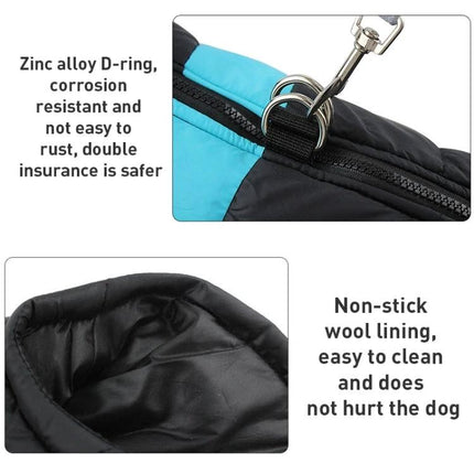 Comfortable Cotton Vest for Dogs on Daily Outings and Photos showing zinc alloy D-ring and soft non-stick wool lining