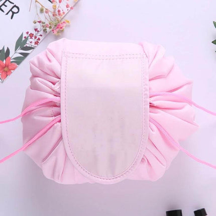 Travel Waterproof Drawstring Cosmetic Bag For Toiletries pink waterproof polyester drawstring pouch for toiletries and cosmetics