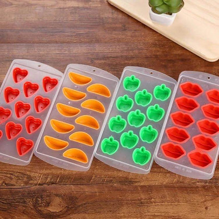 Orange Shaped Silicone Ice Cube Tray For Party Drinks - flexible silicone orange slice molds for themed ice, cocktails, chocolates, easy-release
