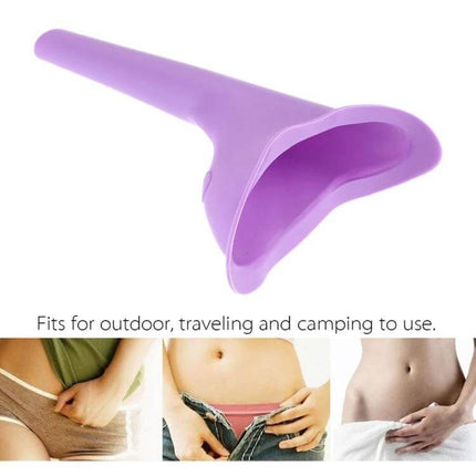 Portable Silicone Female Urinal For Travel And Camping - compact flexible purple silicone funnel for discreet outdoor and camping use