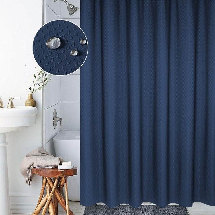 Rideau de douche en tissu polyester à texture nid d'abeille, imperméable et anti-moisissure, rideau de salle de bain, taille : 200 x 220 cm