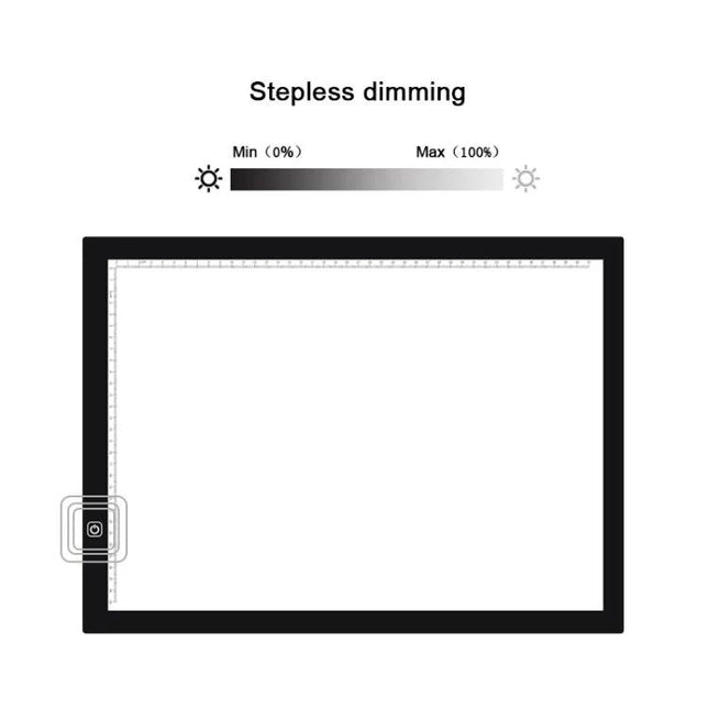 A3 Size LED Light Box for Anime Sketching and Drawing with stepless dimming control and side power button, ideal for tracing and detailed artwork