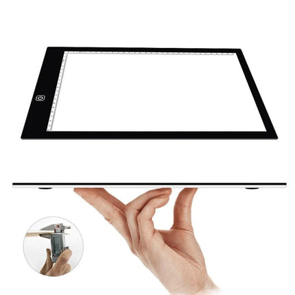 A4 Acrylic LED Dimmable Copy Board for Sketching with USB Power slim lit tracing pad, dimmable touch control, USB powered, lightweight A4 size