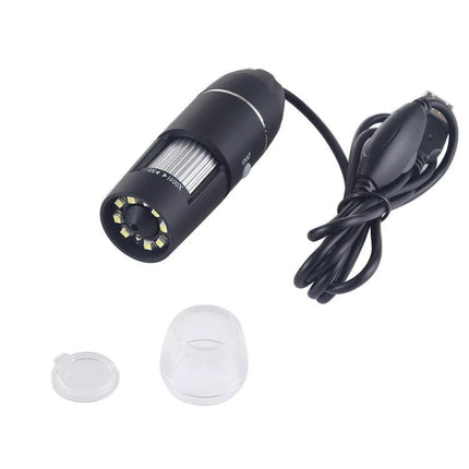 USB Digital Microscope for Detailed Everyday Inspections and Examinations - compact USB microscope with LED ring, USB cable and protective caps